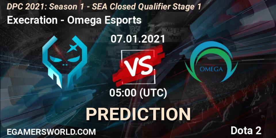 Prognose für das Spiel Execration VS Omega Esports. 07.01.2021 at 04:59. Dota 2 - DPC 2021: Season 1 - SEA Closed Qualifier Stage 1