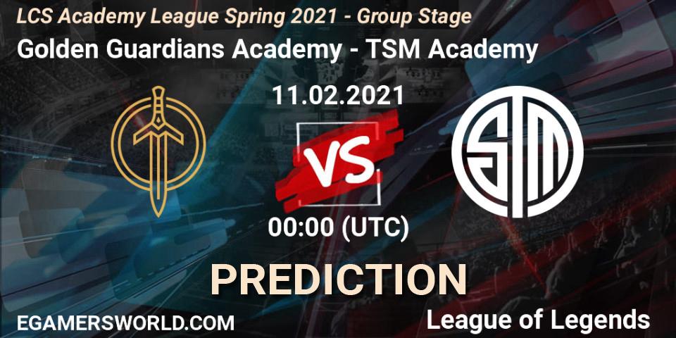 Prognose für das Spiel Golden Guardians Academy VS TSM Academy. 11.02.2021 at 00:00. LoL - LCS Academy League Spring 2021 - Group Stage