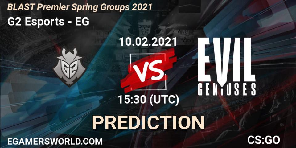 Prognose für das Spiel G2 Esports VS Evil Geniuses. 10.02.21. CS2 (CS:GO) - BLAST Premier Spring Groups 2021