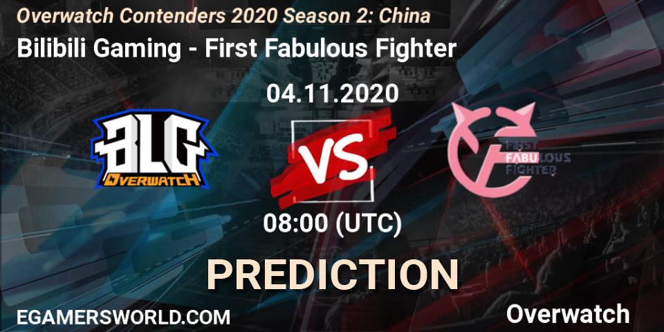 Prognose für das Spiel Bilibili Gaming VS First Fabulous Fighter. 04.11.20. Overwatch - Overwatch Contenders 2020 Season 2: China