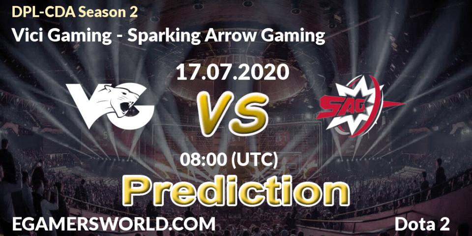 Prognose für das Spiel Vici Gaming VS Sparking Arrow Gaming. 17.07.2020 at 08:00. Dota 2 - DPL-CDA Professional League Season 2