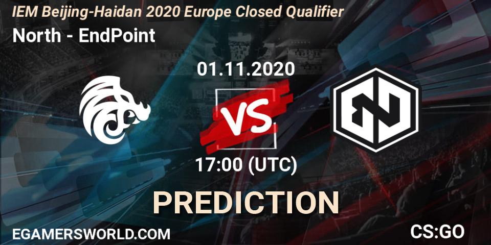 Prognose für das Spiel North VS EndPoint. 01.11.20. CS2 (CS:GO) - IEM Beijing-Haidian 2020 Europe Closed Qualifier