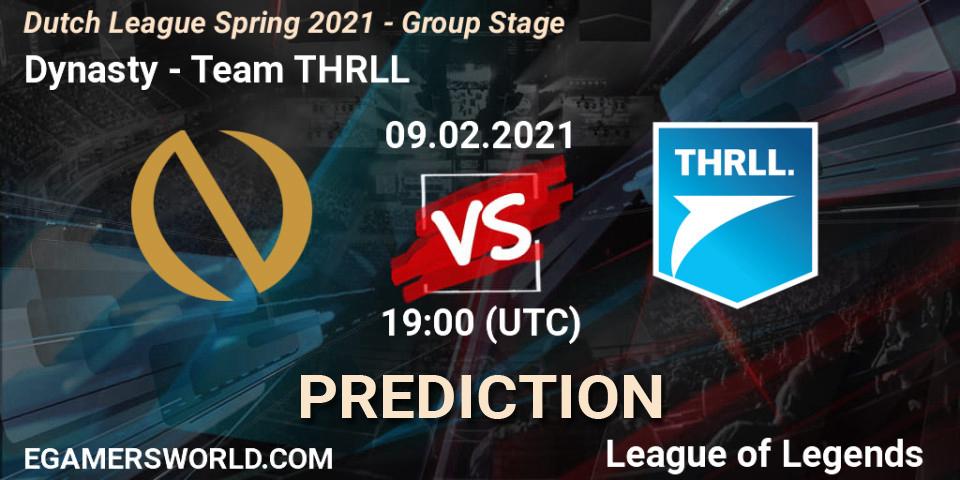 Prognose für das Spiel Dynasty VS Team THRLL. 09.02.2021 at 19:00. LoL - Dutch League Spring 2021 - Group Stage