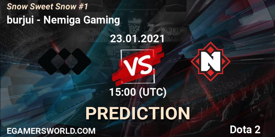 Prognose für das Spiel burjui VS Nemiga Gaming. 23.01.2021 at 15:14. Dota 2 - Snow Sweet Snow #1
