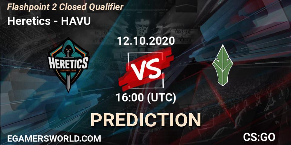 Prognose für das Spiel Heretics VS HAVU. 12.10.20. CS2 (CS:GO) - Flashpoint 2 Closed Qualifier