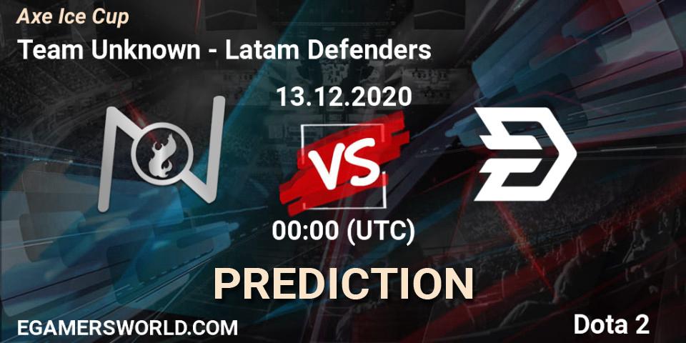 Prognose für das Spiel Team Unknown VS Latam Defenders. 13.12.2020 at 00:45. Dota 2 - Axe Ice Cup