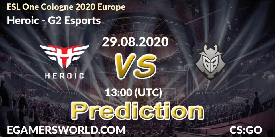 Prognose für das Spiel Heroic VS G2 Esports. 29.08.20. CS2 (CS:GO) - ESL One Cologne 2020 Europe
