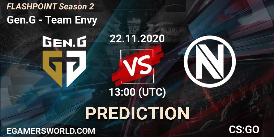 Prognose für das Spiel Gen.G VS Team Envy. 22.11.20. CS2 (CS:GO) - Flashpoint Season 2