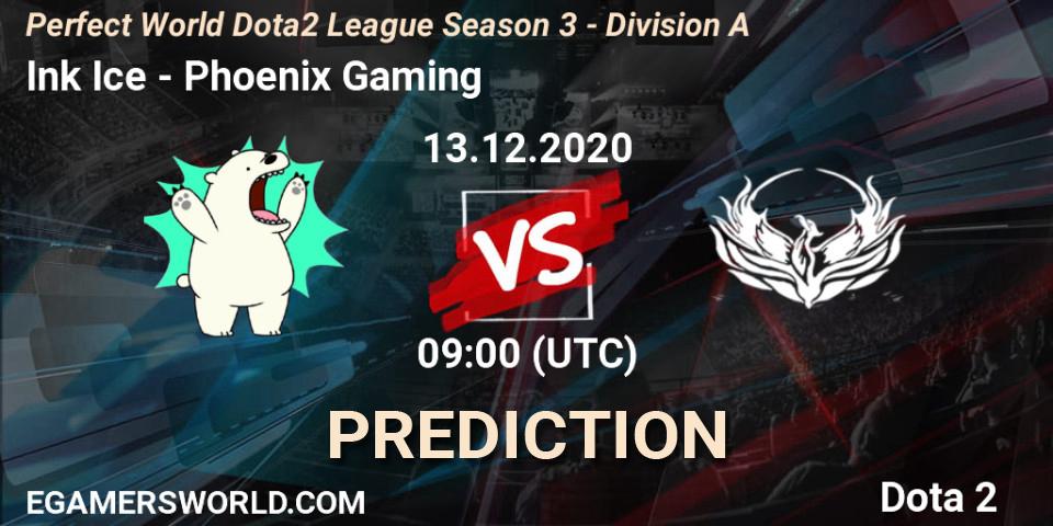 Prognose für das Spiel Ink Ice VS Phoenix Gaming. 13.12.20. Dota 2 - Perfect World Dota2 League Season 3 - Division A