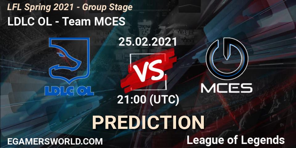 Prognose für das Spiel LDLC OL VS Team MCES. 25.02.2021 at 21:00. LoL - LFL Spring 2021 - Group Stage
