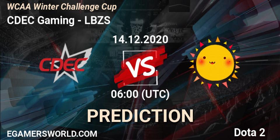 Prognose für das Spiel CDEC Gaming VS LBZS. 14.12.2020 at 06:14. Dota 2 - WCAA Winter Challenge Cup
