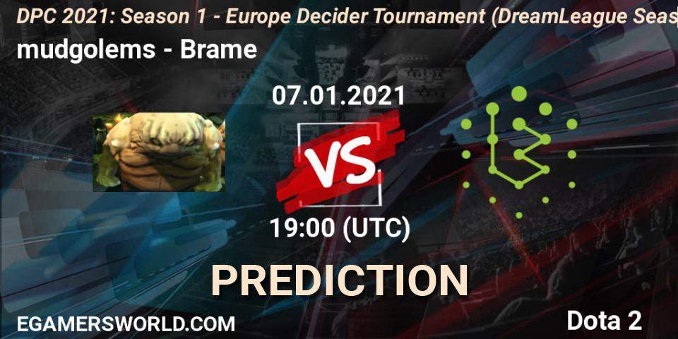 Prognose für das Spiel mudgolems VS Brame. 07.01.2021 at 19:02. Dota 2 - DPC 2021: Season 1 - Europe Decider Tournament (DreamLeague Season 14)