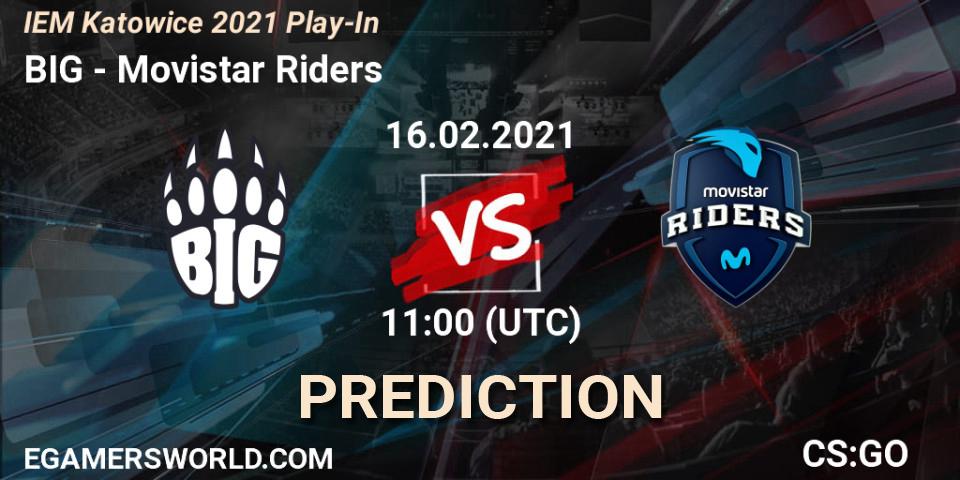 Prognose für das Spiel BIG VS Movistar Riders. 16.02.2021 at 11:00. Counter-Strike (CS2) - IEM Katowice 2021 Play-In