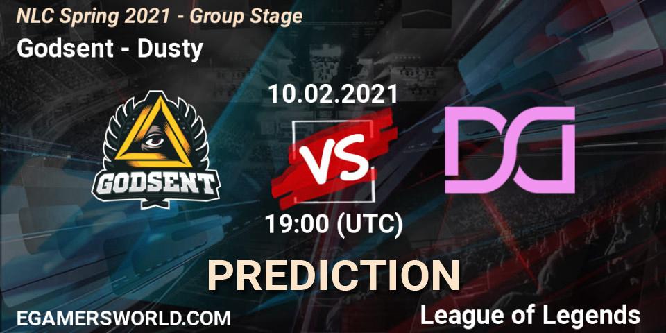 Prognose für das Spiel Godsent VS Dusty. 10.02.2021 at 19:00. LoL - NLC Spring 2021 - Group Stage