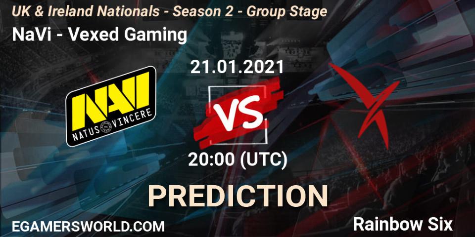 Prognose für das Spiel NaVi VS Vexed Gaming. 21.01.2021 at 20:00. Rainbow Six - UK & Ireland Nationals - Season 2 - Group Stage