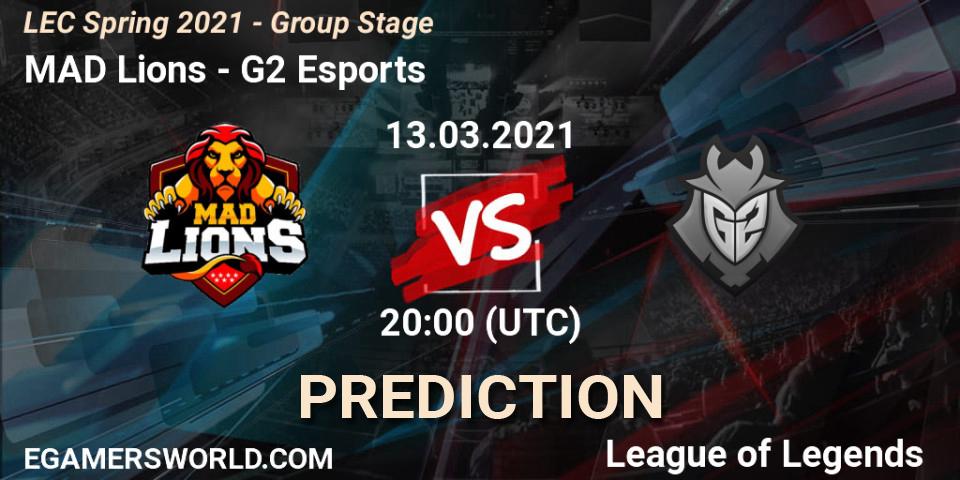 Prognose für das Spiel MAD Lions VS G2 Esports. 13.03.2021 at 20:00. LoL - LEC Spring 2021 - Group Stage