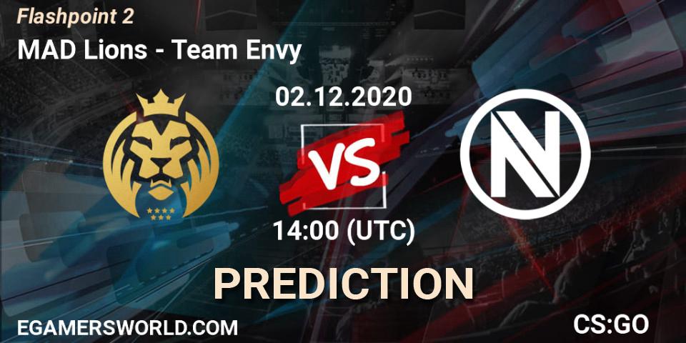 Prognose für das Spiel MAD Lions VS Team Envy. 02.12.20. CS2 (CS:GO) - Flashpoint Season 2
