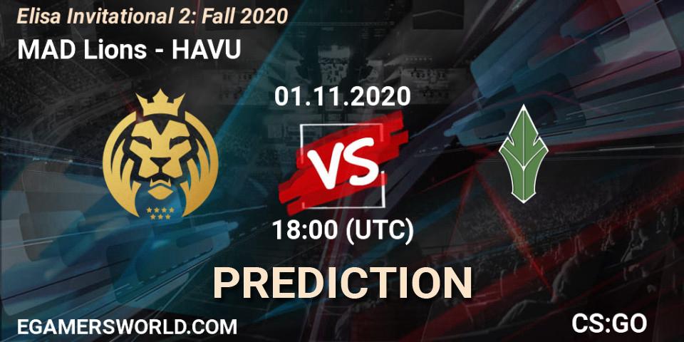 Prognose für das Spiel MAD Lions VS HAVU. 01.11.2020 at 18:00. Counter-Strike (CS2) - Elisa Invitational Fall 2020