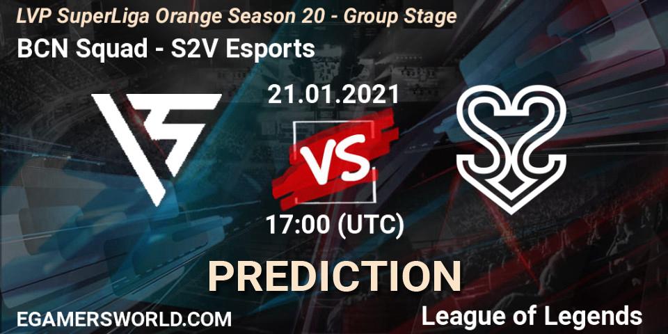 Prognose für das Spiel BCN Squad VS S2V Esports. 21.01.2021 at 17:00. LoL - LVP SuperLiga Orange Season 20 - Group Stage