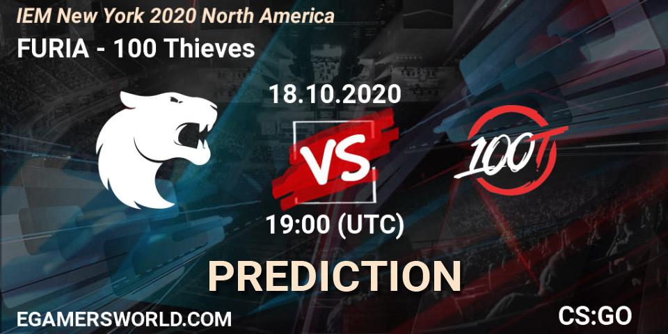 Prognose für das Spiel FURIA VS 100 Thieves. 18.10.20. CS2 (CS:GO) - IEM New York 2020 North America