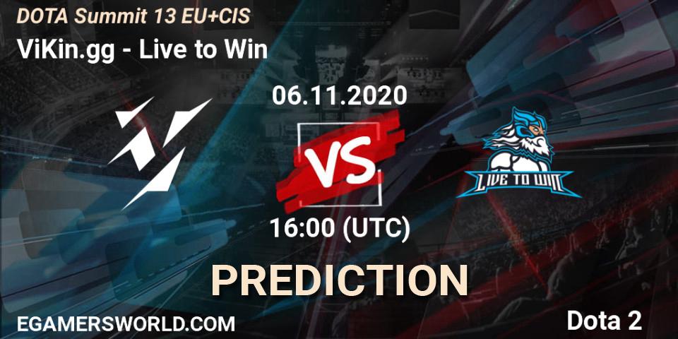 Prognose für das Spiel ViKin.gg VS Live to Win. 06.11.2020 at 16:00. Dota 2 - DOTA Summit 13: EU & CIS
