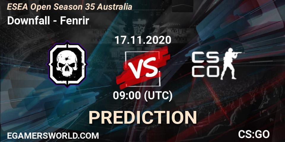 Prognose für das Spiel Downfall VS Fenrir. 17.11.2020 at 09:00. Counter-Strike (CS2) - ESEA Open Season 35 Australia