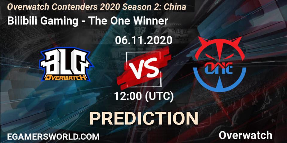 Prognose für das Spiel Bilibili Gaming VS The One Winner. 06.11.20. Overwatch - Overwatch Contenders 2020 Season 2: China