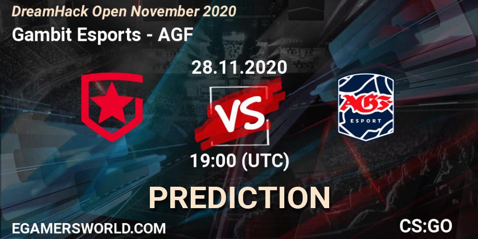 Prognose für das Spiel Gambit Esports VS AGF. 28.11.20. CS2 (CS:GO) - DreamHack Open November 2020