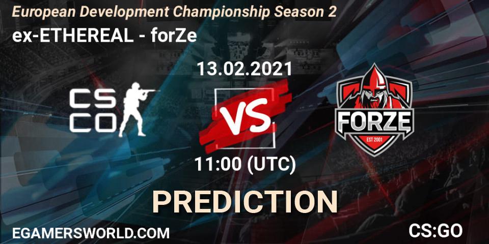 Prognose für das Spiel ex-ETHEREAL VS forZe. 13.02.21. CS2 (CS:GO) - European Development Championship Season 2