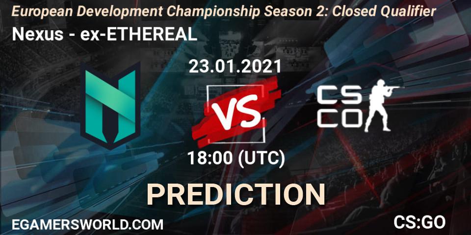 Prognose für das Spiel Nexus VS ex-ETHEREAL. 23.01.21. CS2 (CS:GO) - European Development Championship Season 2: Closed Qualifier