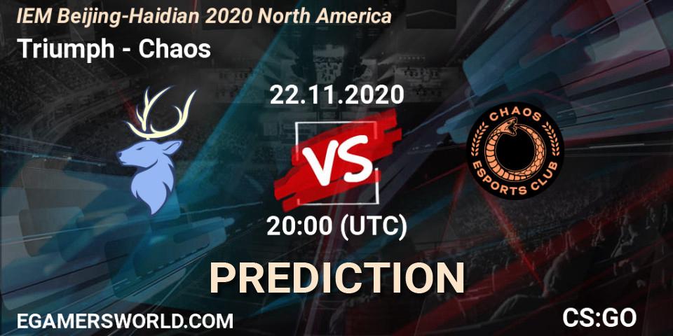 Prognose für das Spiel Triumph VS Chaos. 22.11.20. CS2 (CS:GO) - IEM Beijing-Haidian 2020 North America