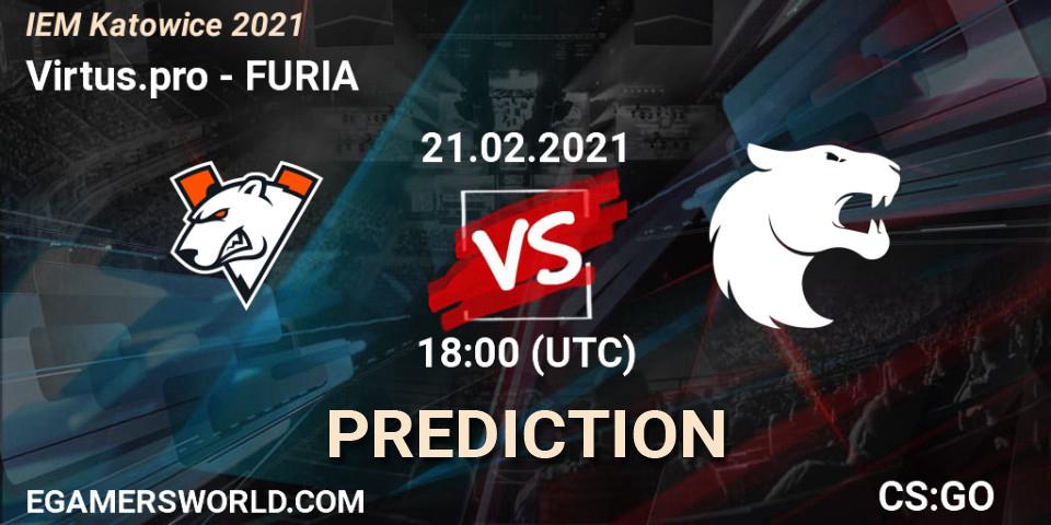 Prognose für das Spiel Virtus.pro VS FURIA. 21.02.2021 at 18:00. Counter-Strike (CS2) - IEM Katowice 2021