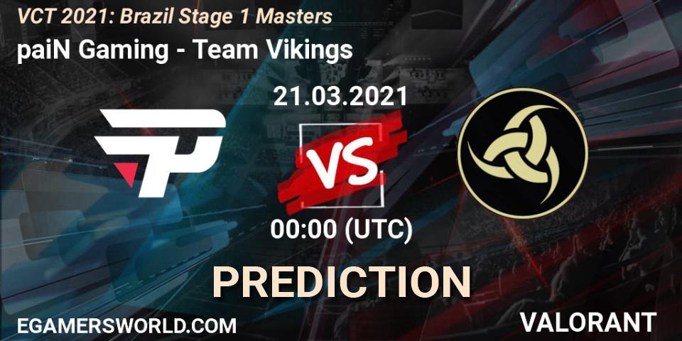 Prognose für das Spiel paiN Gaming VS Team Vikings. 21.03.2021 at 01:15. VALORANT - VCT 2021: Brazil Stage 1 Masters