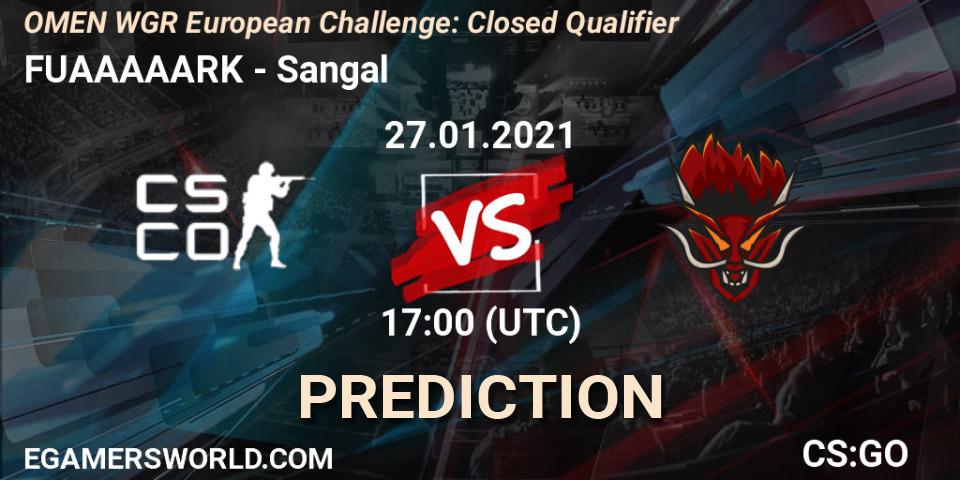 Prognose für das Spiel FUAAAAARK VS Sangal. 27.01.2021 at 17:30. Counter-Strike (CS2) - OMEN WGR European Challenge: Closed Qualifier