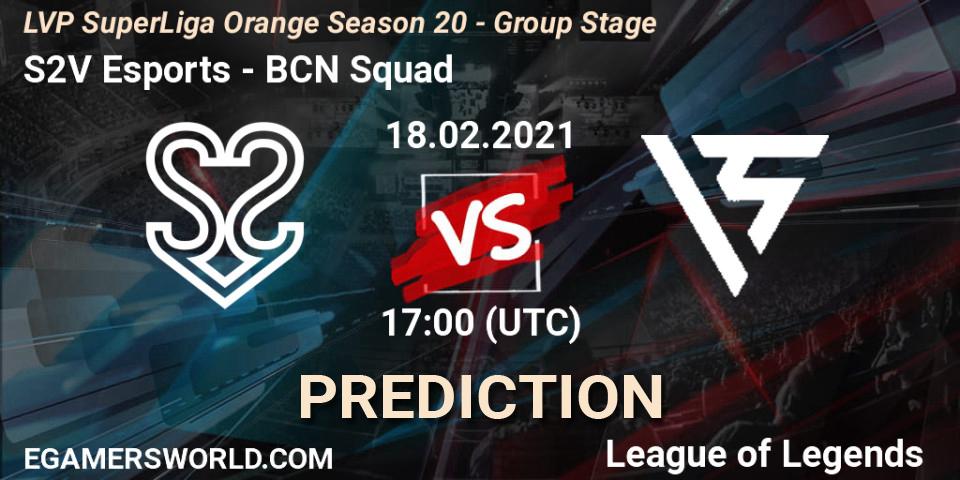 Prognose für das Spiel S2V Esports VS BCN Squad. 18.02.2021 at 17:00. LoL - LVP SuperLiga Orange Season 20 - Group Stage
