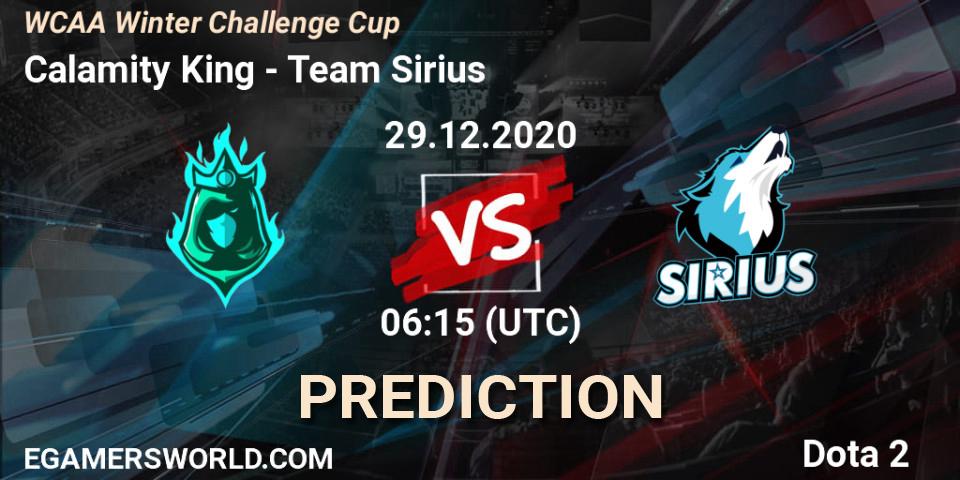 Prognose für das Spiel Calamity King VS Team Sirius. 29.12.20. Dota 2 - WCAA Winter Challenge Cup