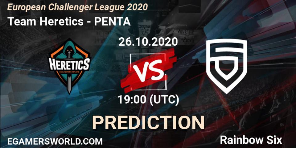 Prognose für das Spiel Team Heretics VS PENTA. 26.10.20. Rainbow Six - European Challenger League 2020