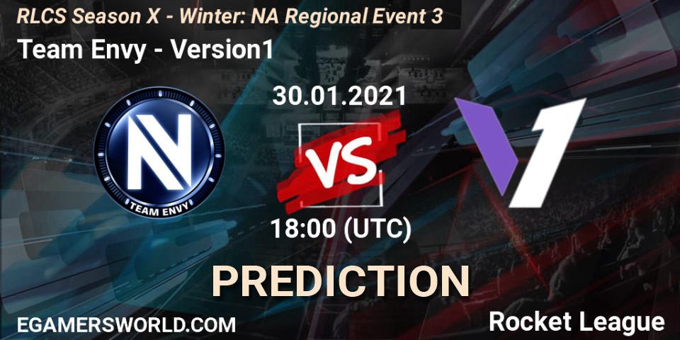 Prognose für das Spiel Team Envy VS Version1. 30.01.21. Rocket League - RLCS Season X - Winter: NA Regional Event 3