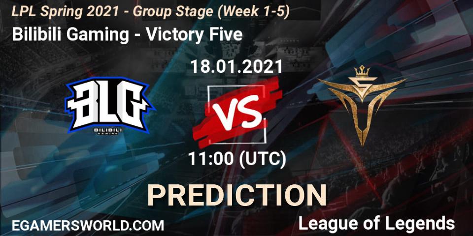 Prognose für das Spiel Bilibili Gaming VS Victory Five. 18.01.21. LoL - LPL Spring 2021 - Group Stage (Week 1-5)