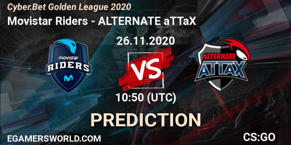 Prognose für das Spiel Movistar Riders VS ALTERNATE aTTaX. 26.11.20. CS2 (CS:GO) - Cyber.Bet Golden League 2020