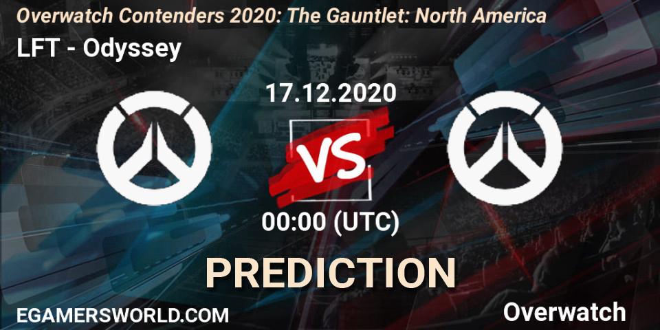Prognose für das Spiel LFT VS Odyssey. 17.12.2020 at 00:30. Overwatch - Overwatch Contenders 2020: The Gauntlet: North America