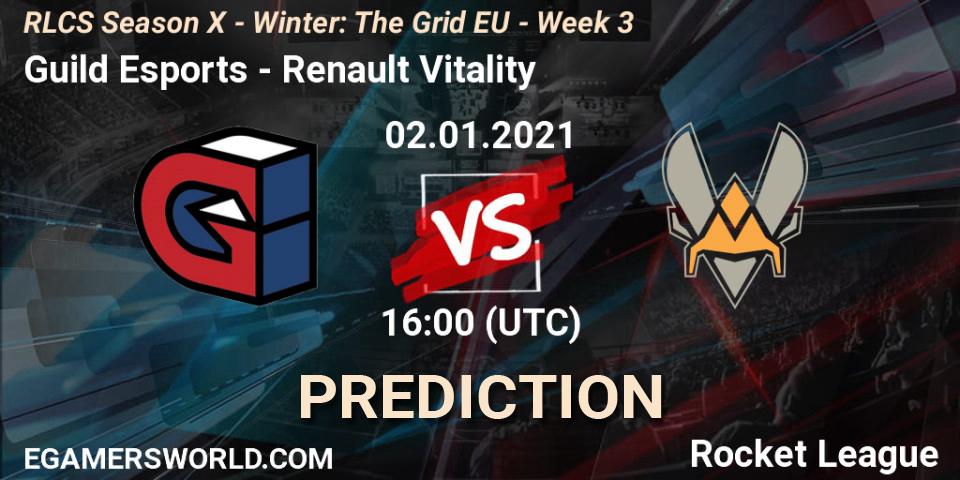 Prognose für das Spiel Guild Esports VS Renault Vitality. 02.01.21. Rocket League - RLCS Season X - Winter: The Grid EU - Week 3