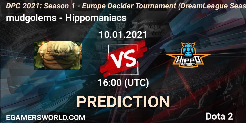 Prognose für das Spiel mudgolems VS Hippomaniacs. 10.01.2021 at 16:00. Dota 2 - DPC 2021: Season 1 - Europe Decider Tournament (DreamLeague Season 14)