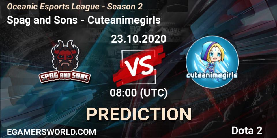 Prognose für das Spiel Spag and Sons VS Cuteanimegirls. 23.10.20. Dota 2 - Oceanic Esports League - Season 2