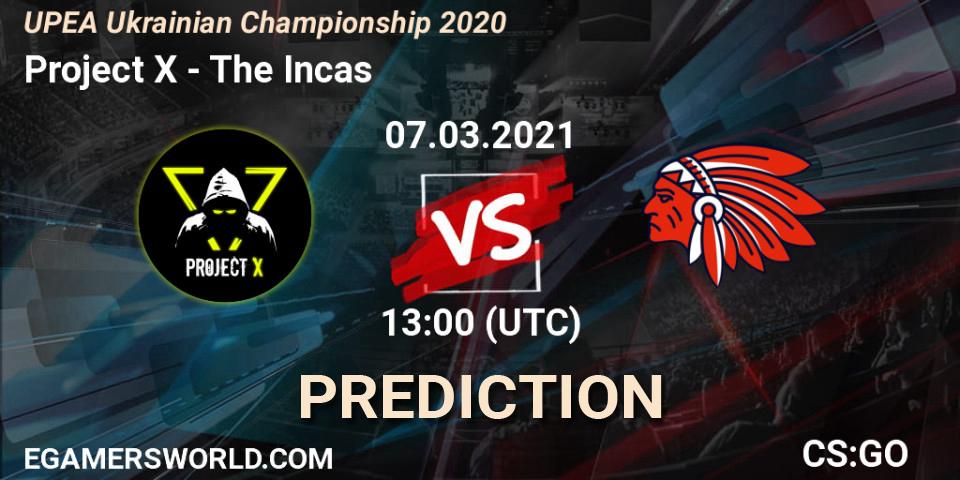 Prognose für das Spiel Project X VS The Incas. 07.03.21. CS2 (CS:GO) - UPEA Ukrainian Championship 2020