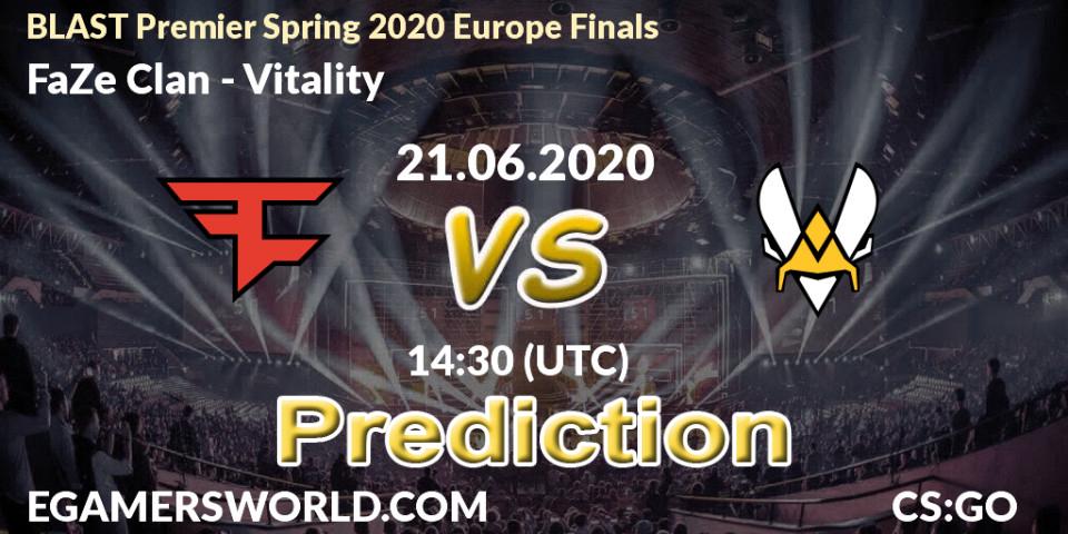 Prognose für das Spiel FaZe Clan VS Vitality. 21.06.20. CS2 (CS:GO) - BLAST Premier Spring 2020 Europe Finals