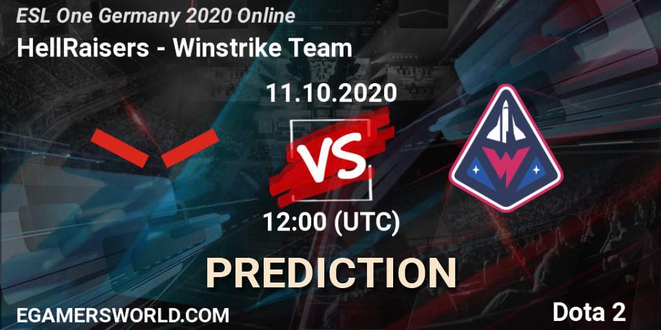 Prognose für das Spiel HellRaisers VS Winstrike Team. 11.10.20. Dota 2 - ESL One Germany 2020 Online