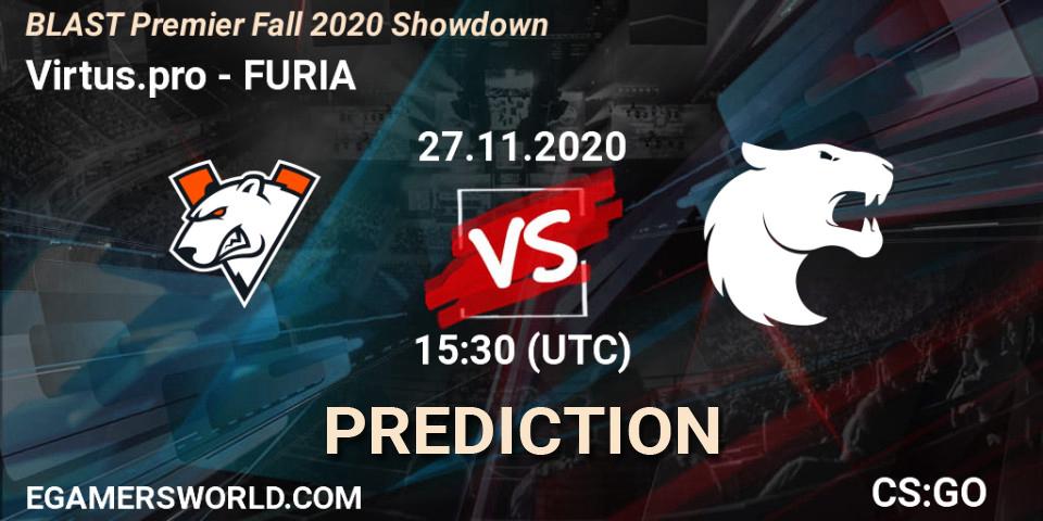 Prognose für das Spiel Virtus.pro VS FURIA. 27.11.2020 at 15:30. Counter-Strike (CS2) - BLAST Premier Fall 2020 Showdown