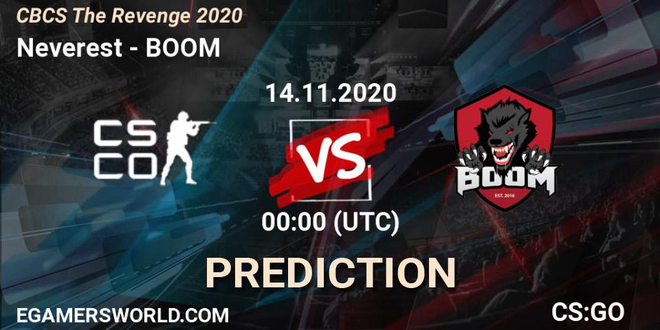 Prognose für das Spiel Neverest VS BOOM. 14.11.20. CS2 (CS:GO) - CBCS The Revenge 2020