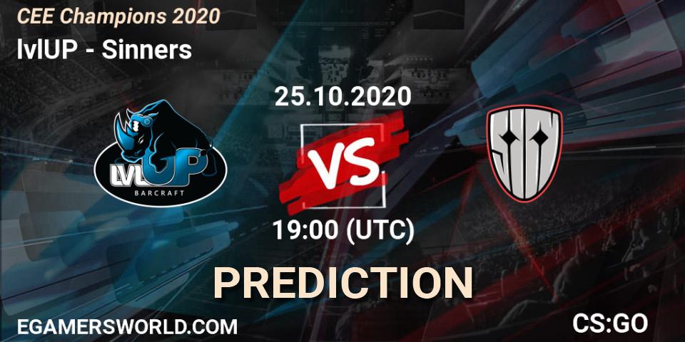 Prognose für das Spiel lvlUP VS Sinners. 25.10.2020 at 19:00. Counter-Strike (CS2) - CEE Champions 2020